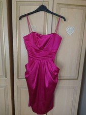 Stunning 'Betsy & Adam' Cerise Pink Satin Party Cocktail Dress Size 8