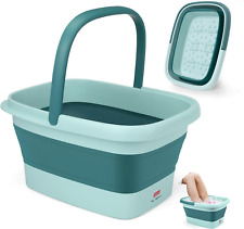 Foot Spa, Foot Bath with Massager, Collapsible Pedicure Bowl with Carry Handle, 