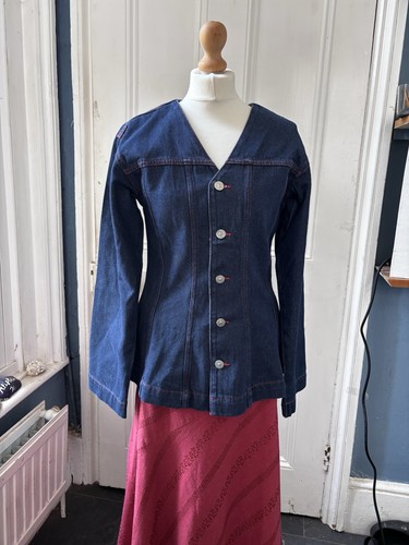 Pieces denim neck fitted - v,