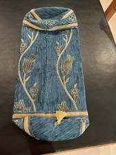 Indian/Greek Style Bolster/neck Cushion Cover Blue & Gold