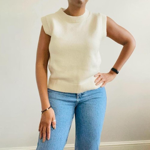 Zara cream sleeveless jumper - zara,