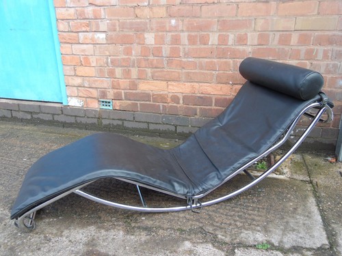 Designer black leather chrome - leather,