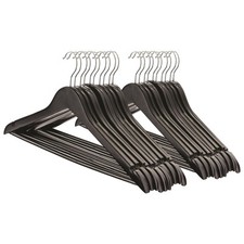 20x Black Wooden Coat Hangers