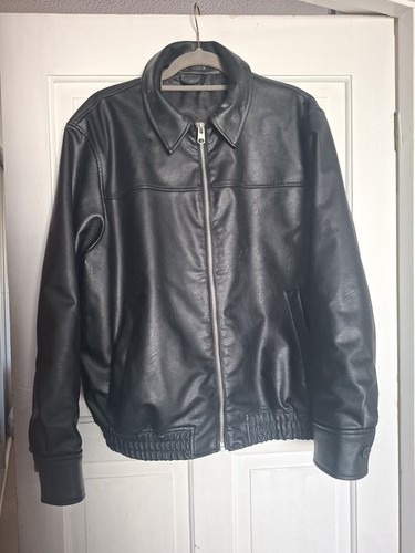 Man black leather like - man's,