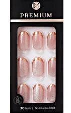 KISS IMPRESS PREMIUM PRESS ON FALSE NAILS ONE STEP MANICURE HIDEAWAY SHORT OVAL
