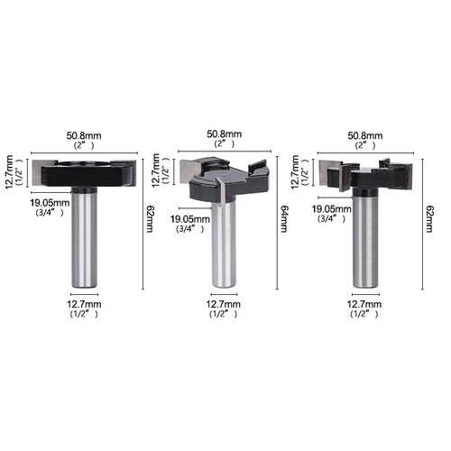1pc shank cnc - 1/2,