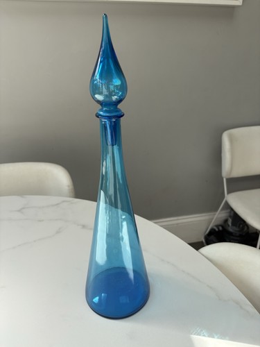 Vintage blue glass genie - vintage,