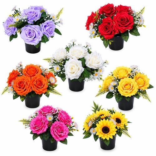 Artificial grave flowers pot - flowers,