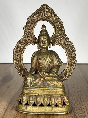 Antique brass shakyamuni - brass,