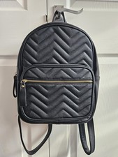 Primark Black Faux Leather Backpack Small