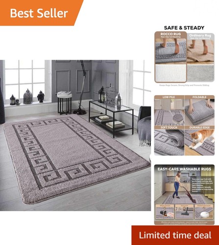 Low pile dark grey area - area, rug