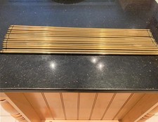 Vintage brass stair rods 26.5 in original condition but will polish well.