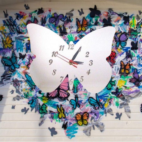 Butterfly shaped wall clock - shaped,