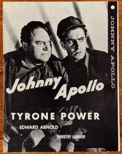 JOHNNY APOLLO Original Movie Pressbook Tyrone Power FIlm Noir Crime r50s