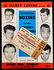 1961 CHIC CALDERWOOD v VON CLAY + Terry Downes, Terry Spinks + TICKET, Wembley!