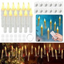 12PCS LED Floating Candle Harry Potter Hanging Taper Candle Light Remote Control