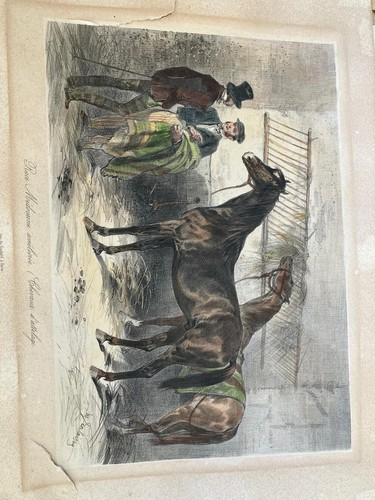 1840s hand coloured lithograph - 1840s, hand-coloured
