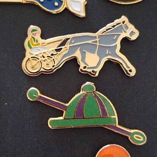 Vintage enamel horse jockey - &,