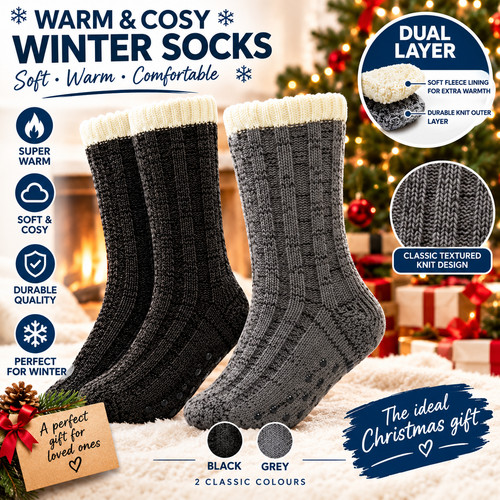 Mens slipper socks - thick, warm