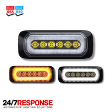 Dual Function LED Amber Warning Light With Halo Ring ECE R65 Flash Strobe