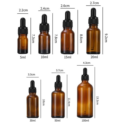 Amber glass dropper bottle - amber,