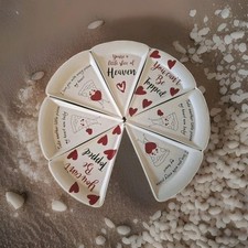 I Love US Ceramic Pizza Plates Slices Set Of 7