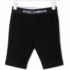 DOLCE & Gabbana Kids logo-waistband cotton shorts - Black