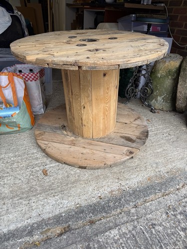 Wooden rustic cable reel - cable,