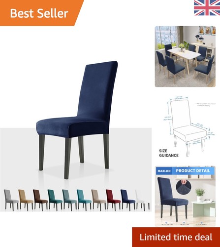 Navy blue stretch velvet chair - blue,