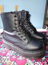 Dr. Martens Black Jadon Platform Boots Faux Leather Size UK 5/EU 38 Women's