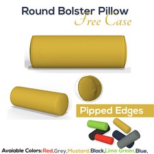 Round Shape Bolster Pillow with FREE Pillowcase Orthopedic Long Cushion 6 Colors