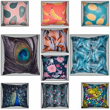 Soft velvet printed cushions with funky and contemporary printed designs. 17"