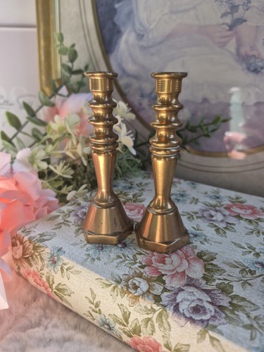 Pair mini vintage brass - of,