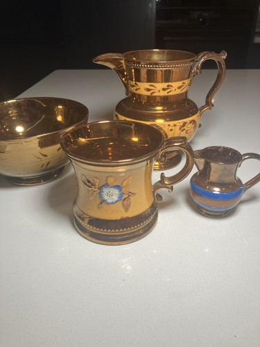 Antique copper lustreware - antique,