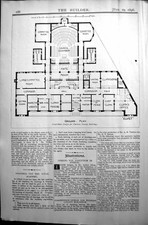Antique Print Ground Plan Durham County Buildings Builder 1896 Architecture