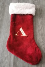B&m "A" Stocking Red Initial Letter Christmas 