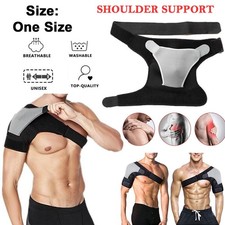 Shoulder Support Brace Joint Pain Injury Guard Strap Bandage Compression Wrap UK