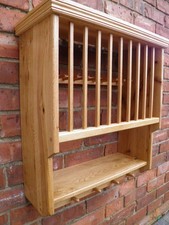 Solid Oak Plate Rack With