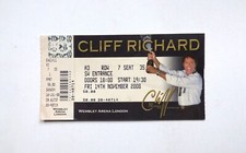 Cliff Richard Concert Ticket Stub 50th Anniversary Time Machine Tour (2008)