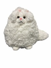 WHITE PERSIAN CAT Large Rounded Stuffed Animal Plush - Used Excellent Condition