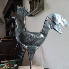 A Fabulous 19th Century Copper Cockeral Weather Vane Sculpture Folk Art