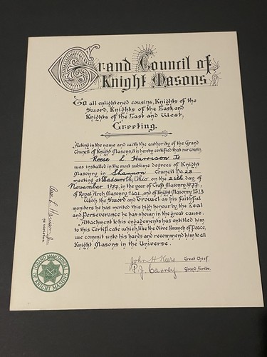 Grand council knight masons - grand,