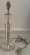 Octagonal Glass Column Shaped Lamp Base Aimbry International B22 14” Tall Tested