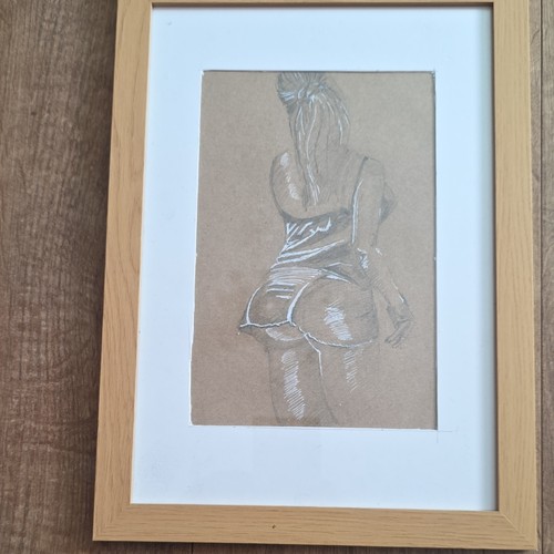 Original framed pencil drawing - framed,