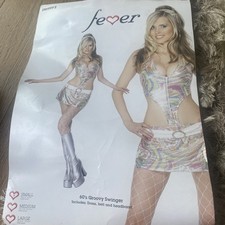 Smiffys Fever Ladies 60S Groovy Swinger Dress With Belt And Headband ￼