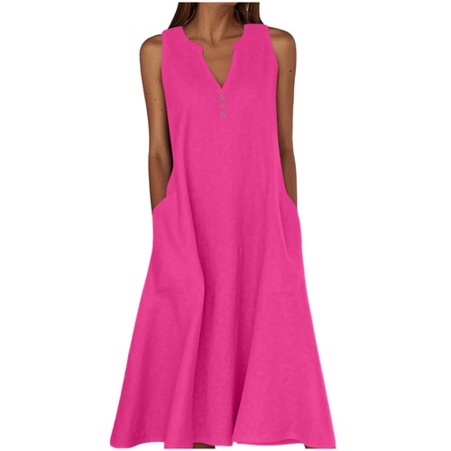 Women cotton linen sleeveless - cotton,