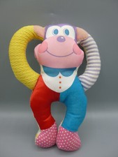 Vintage 1987 Playskool Monkey Rattle Touch'ems Soft Plush Toy 9"