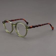 MOSCOT LEMTOSH Men Retro Green Round Frame Tortoiseshell Legs Glasses Women