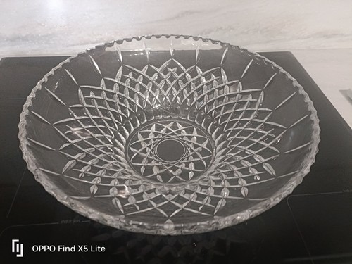 Glass crystal fruit salad bowl - glass,