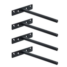 4x Heavy Duty Floating Shelf Brackets Hidden Support for Concealed Wood Shelves